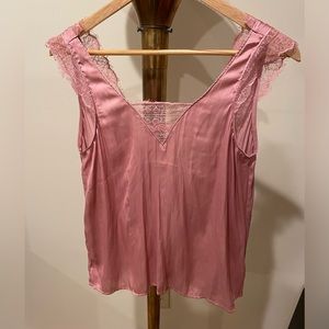 Lulus Pink Lace tank with button details size XS